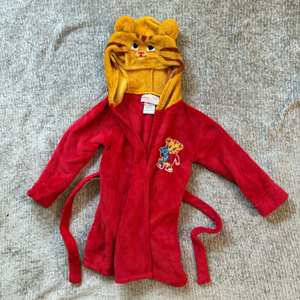 Daniel Tiger’s Neighborhood Red Hooded Robe‎ Kids Bathrobe Size 2T